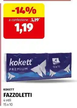 ALDI KOKETT FAZZOLETTI offerta