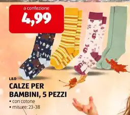 ALDI L&D CALZE PER BAMBINI, 5 PEZZI offerta