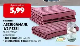 ALDI NOVITESSE ASCIUGAMANI, 1/2 PEZZI offerta