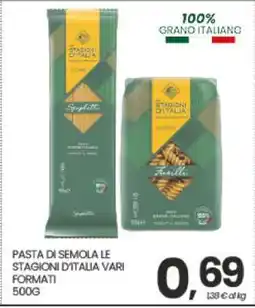 Eurospar PASTA DI SEMOLA LE STAGIONI D'ITALIA VARI FORMATI offerta
