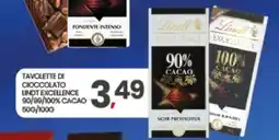 Eurospar TAVOLETTE DI CIOCCOLATO LINDT EXCELLENCE offerta