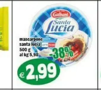Il Castoro Supermercati Mascarpone santa lucia 500 g(ml) offerta