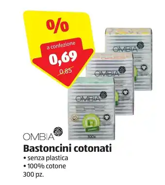 ALDI Ombia Bastoncini cotonati 300pz. offerta