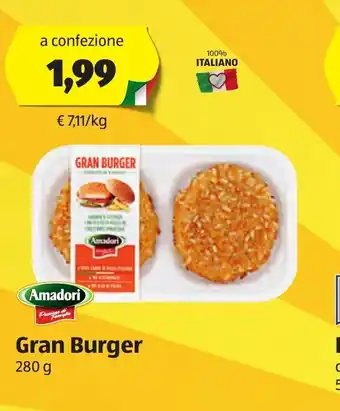 ALDI Amadori Gran Burger 280g offerta