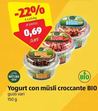 Yogurt con müsli croccante BIO 150g