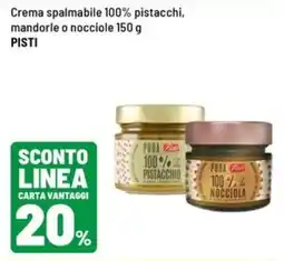 Iper La Grande Crema spalmabile 100% pistacchi, mandorle o nocciole PISTI offerta