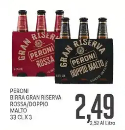 Supermercati Piccolo Peroni Birra Gran Riserva Rossa/Doppio Malto offerta