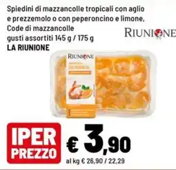 Iper La Grande Spiedini di mazzancolle tropicali con aglio e prezzemolo Riunione offerta