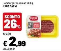 Iper La Grande Hamburger di equino NABA CARNI offerta