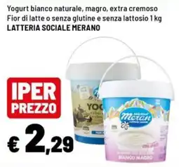 Iper La Grande Yogurt bianco naturale magro extra cremoso offerta