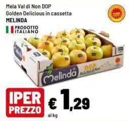 Iper La Grande Mela Val di Non DOP Golden Delicious in cassetta Melinda offerta