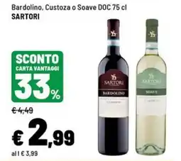 Iper La Grande Bardolino, Custoza o Soave DOC Sartori offerta