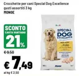 Iper La Grande Crocchette per cani Special Dog Excellence MONGE offerta