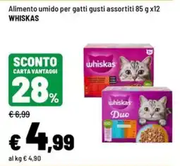 Iper La Grande Alimento umido per gatti gusti assortiti WHISKAS offerta