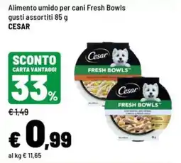 Iper La Grande Alimento umido per cani Fresh Bowls Cesar offerta