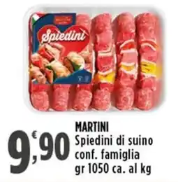 Rossotono Carrefour Martini Spiedini di suino offerta