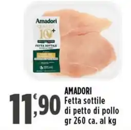 Rossotono Carrefour Amadori fetta sottile di petto di pollo offerta