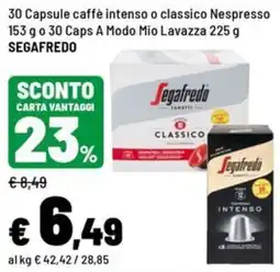 Iper La Grande Capsule caffè intenso o classico Nespresso Segafredo offerta