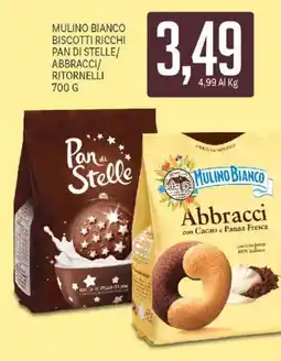Supermercati Piccolo Mulino Bianco Biscotti Ricchi Pan di Stelle/Abbracci/Ritornelli offerta