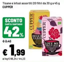 Iper La Grande Tisane e infusi assortiti CUPPER offerta