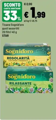 Iper La Grande Tisane Sognid'oro gusti assortiti offerta
