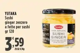 Rossotono Carrefour Yutaka Sushi ginger zenzero offerta