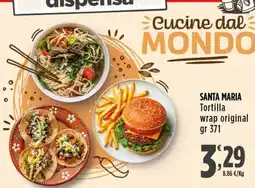 Rossotono Carrefour Santa Maria Tortilla wrap original offerta