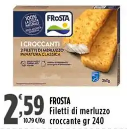 Rossotono Carrefour Frosta Filetti di merluzzo croccante offerta
