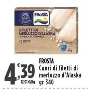 Rossotono Carrefour Frosta cuori di filetti di merluzzo d'Alaska offerta