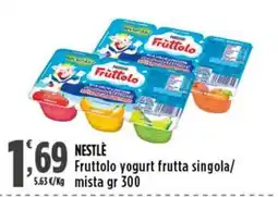 Rossotono Carrefour Nestlé Fruttolo yogurt frutta singola offerta