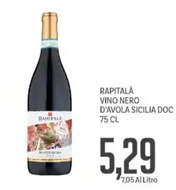 Supermercati Piccolo Rapitalà Vino Nero d'Avola Sicilia DOC offerta