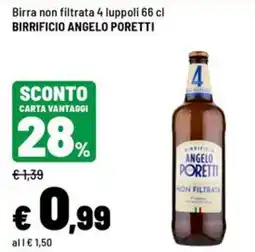 Iper La Grande Birra non filtrata 4 luppoli offerta