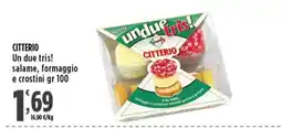 Rossotono Carrefour Un due tris! salame, formaggio e crostini offerta