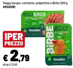 Iper La Grande Veggy burger, cotolette, polpette o Birbe Amadori offerta