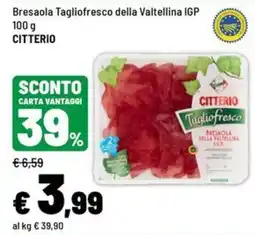Iper La Grande Bresaola Tagliofresco della Valtellina IGP Citterio offerta