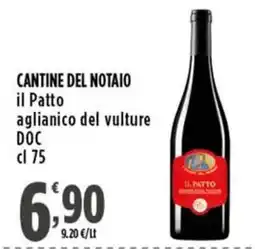 Rossotono Carrefour Cantine del Notaio il Patto aglianico del vulture DOC offerta