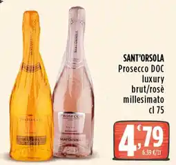 Rossotono Carrefour Sant'orsola Prosecco DOC luxury brut/rosè millesimato offerta