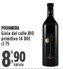Rossotono Carrefour Polvanera Gioia del colle BIO primitivo 14 DOC offerta