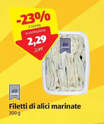 ALDI Almare Filetti di alici marinate 300g offerta