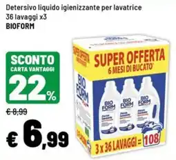 Iper La Grande Detersivo liquido igienizzante per lavatrice BIOFORM offerta
