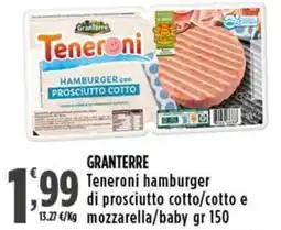 Rossotono Carrefour Teneroni hamburger di prosciutto cotto/cotto e mozzarella/baby offerta