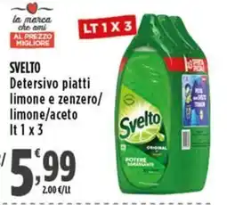Rossotono Carrefour Svelto Detersivo piatti limone e zenzero offerta