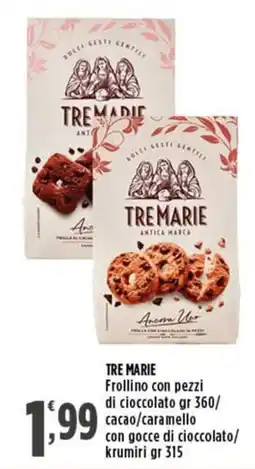 Rossotono Carrefour TRE MARIE Frollino con pezzi di cioccolato offerta