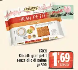 Rossotono Carrefour Crich biscotti gran petit offerta
