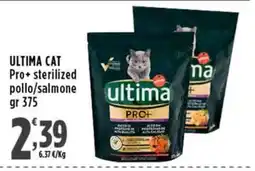 Rossotono Carrefour Ultima Cat Pro+ sterilized pollo/salmone offerta