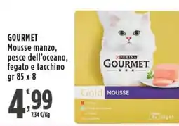 Rossotono Carrefour Gourmet mousse manzo pesce dell'oceano fegato e tacchino offerta