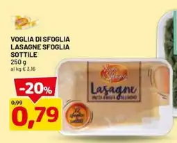 DPiù Voglia di sfoglia lasagne sfoglia sottile offerta