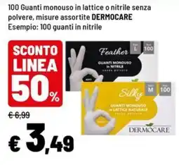 Iper La Grande Guanti monouso in lattice o nitrile senza polvere DERMOCARE offerta