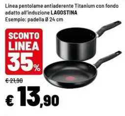 Iper La Grande Linea pentolame antiaderente Titanium con fondo adatto all'induzione LAGOSTINA offerta