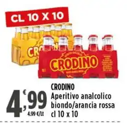 Rossotono Carrefour Crodino Aperitivo analcolico biondo/arancia rossa offerta
